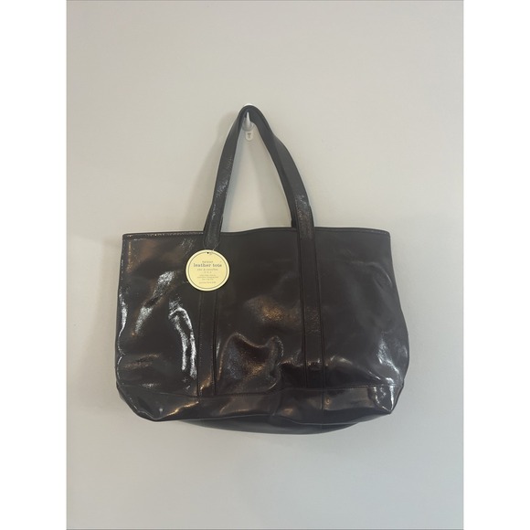 Pottery Barn Kids‎ Patent Leather Tote Brown Diaper Bag - Picture 1 of 4
